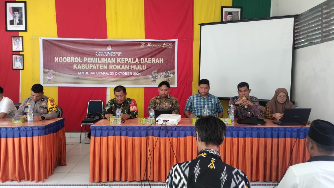 Antisipasi PSU,  Polres Rohul Bersama KPU Gelar Ngobrol Pemilihan Kepala Daerah di Tambusai Utara 