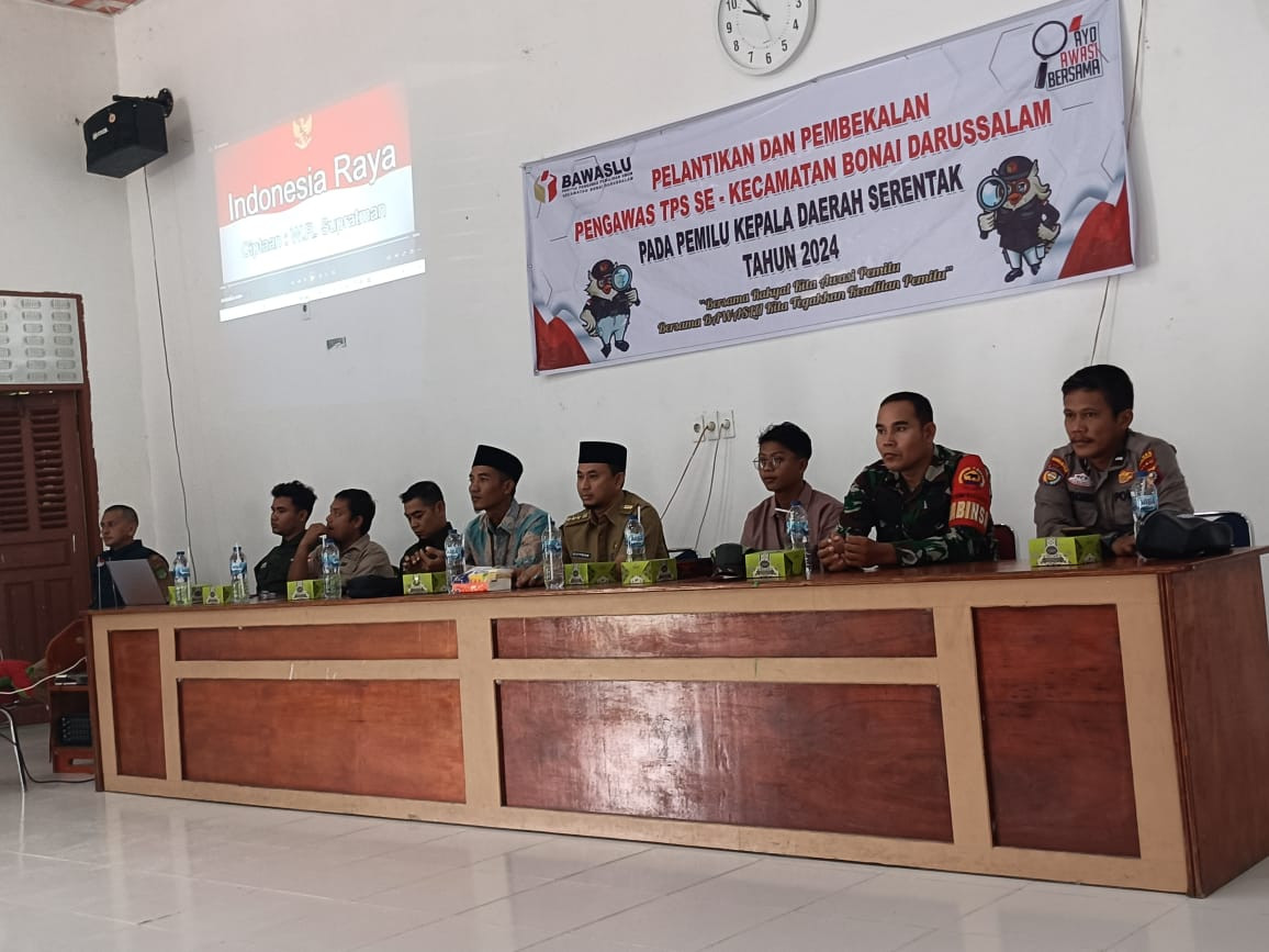 Pelantikan Pengawas TPS, Kapolsek Bonai Darussalam Sampaikan Pesa  Cooling System Pilkada Damai