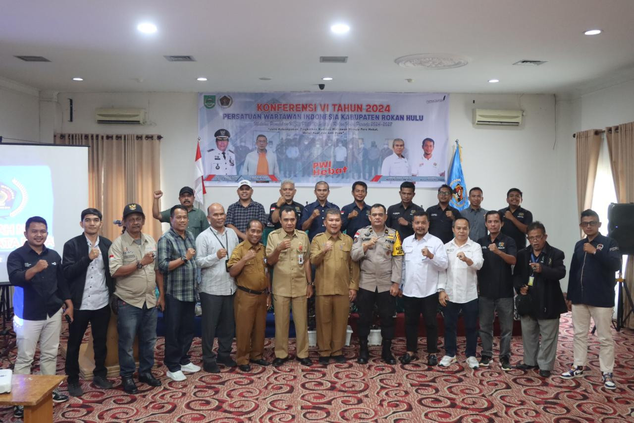 Hadiri Konferensi VI PWI, Humas Polres Rohul Sampaikan Pesan Cooling System dan Pilkada Damai