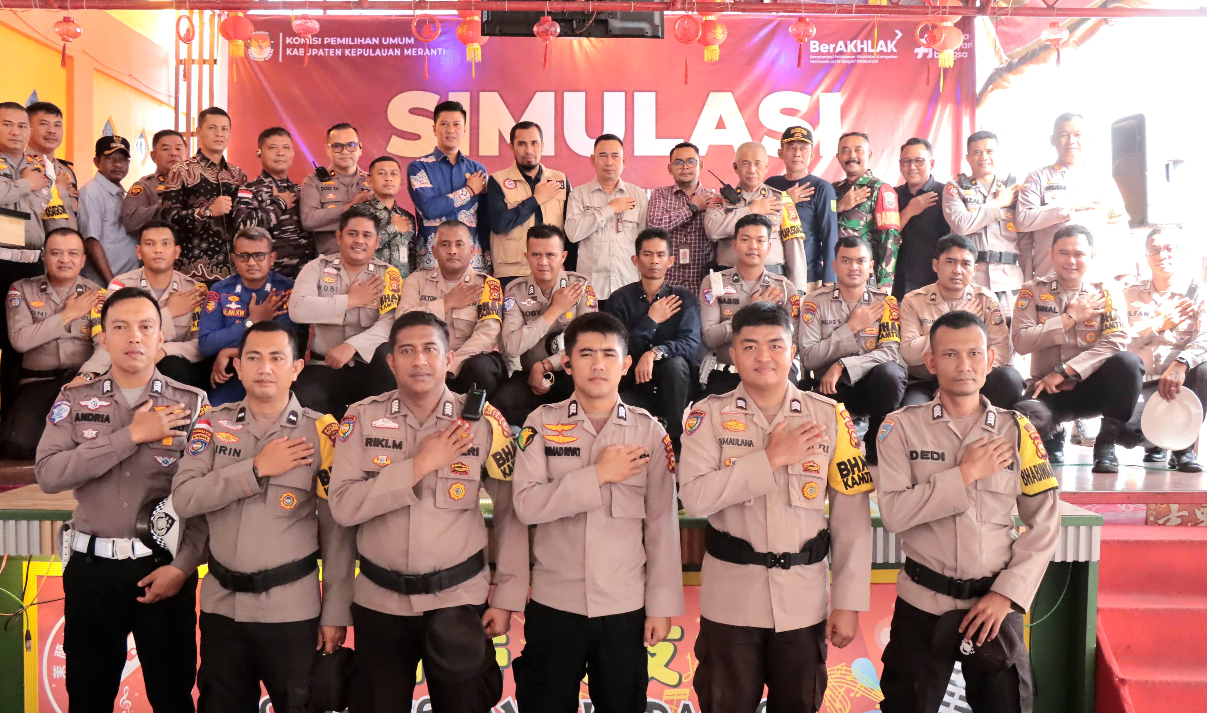 KPU dan Polres Meranti Laksanakan Simulasi Pengamanan TPS