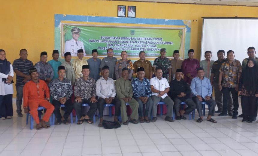 Polsek Pujud Hadiri Sosialisasi Penanganan Konflik Sosial Bersama Kesbangpol Rohil
