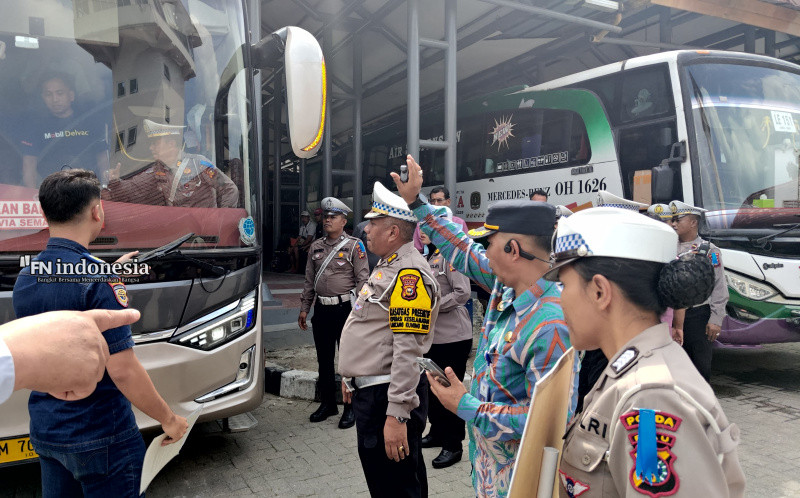 Ditlantas Polda Riau Gelar RAMCEK Bus Penumpang di Terminal Payung Sekaki Pekanbaru