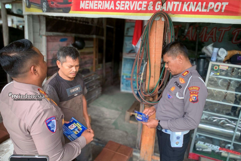 Polresta Pekanbaru Sosialisasi Larangan Knalpot Brong Selama Ramadan, ke Pemilik Bengkel