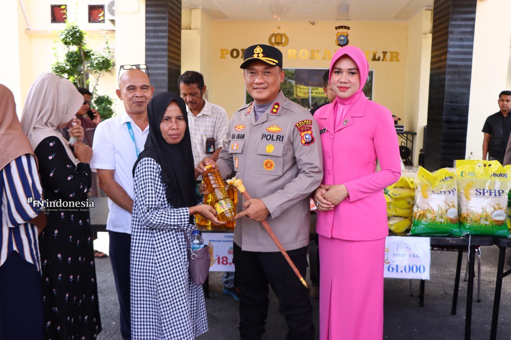 Polres Rohil Bersinergi dengan Bulog Gelar Gerakan Pangan Murah, Ratusan Warga Terbantu