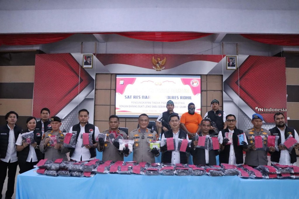 Polres Rohil Gagalkan Peredaran 79,98 Kg Sabu, Kurir Residivis Kembali Diringkus