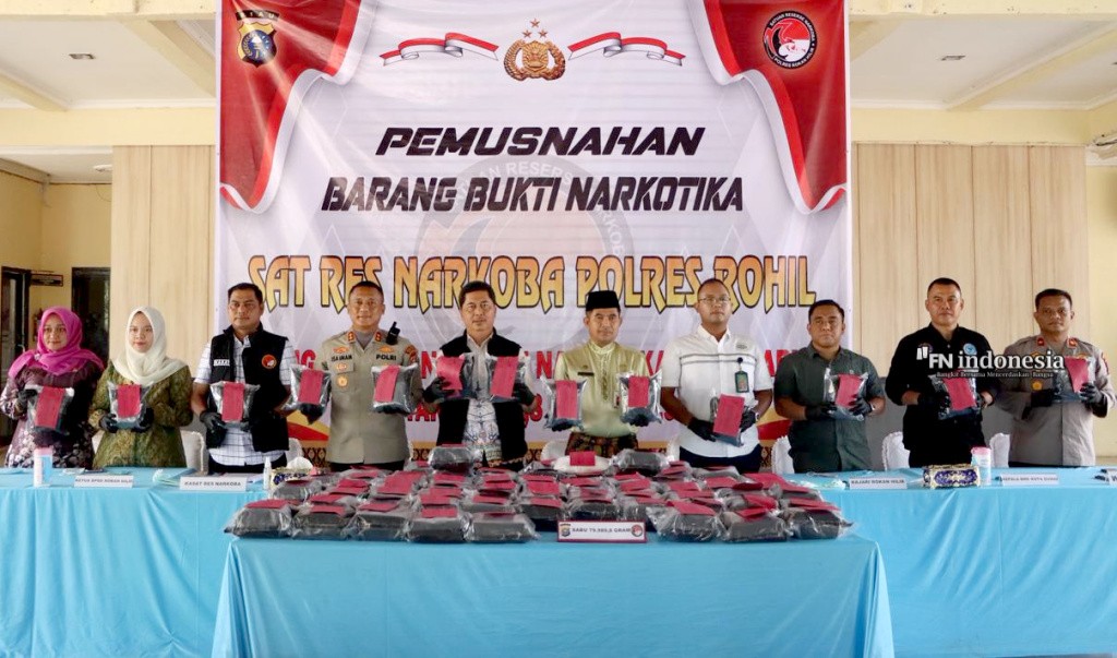 Polres Rokan Hilir Musnahkan 79,98 Kg Sabu, Tekankan Komitmen Perang Melawan Narkoba