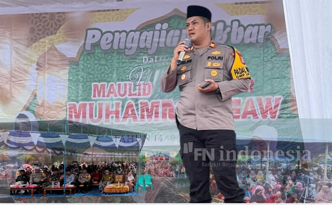 Kapolsek Pulau Burung Sampaikan Pesan Pilkada Damai pada Pengajian Akbar Maulid Nabi di Desa Ringin Jaya