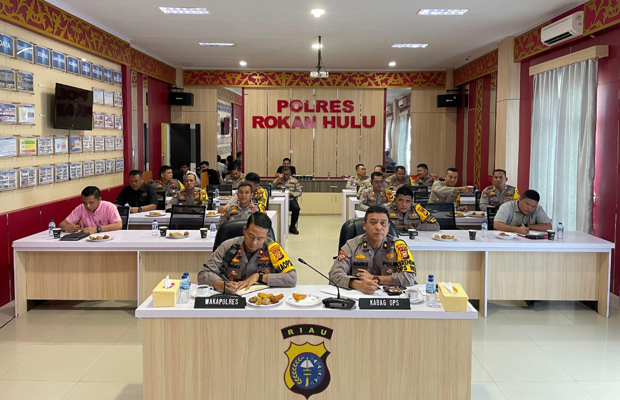 Wakapolres Rohul Hadiri Arahan Astamaops Kapolri Terkait Ops Mantap Praja Lancang Kuning 2024