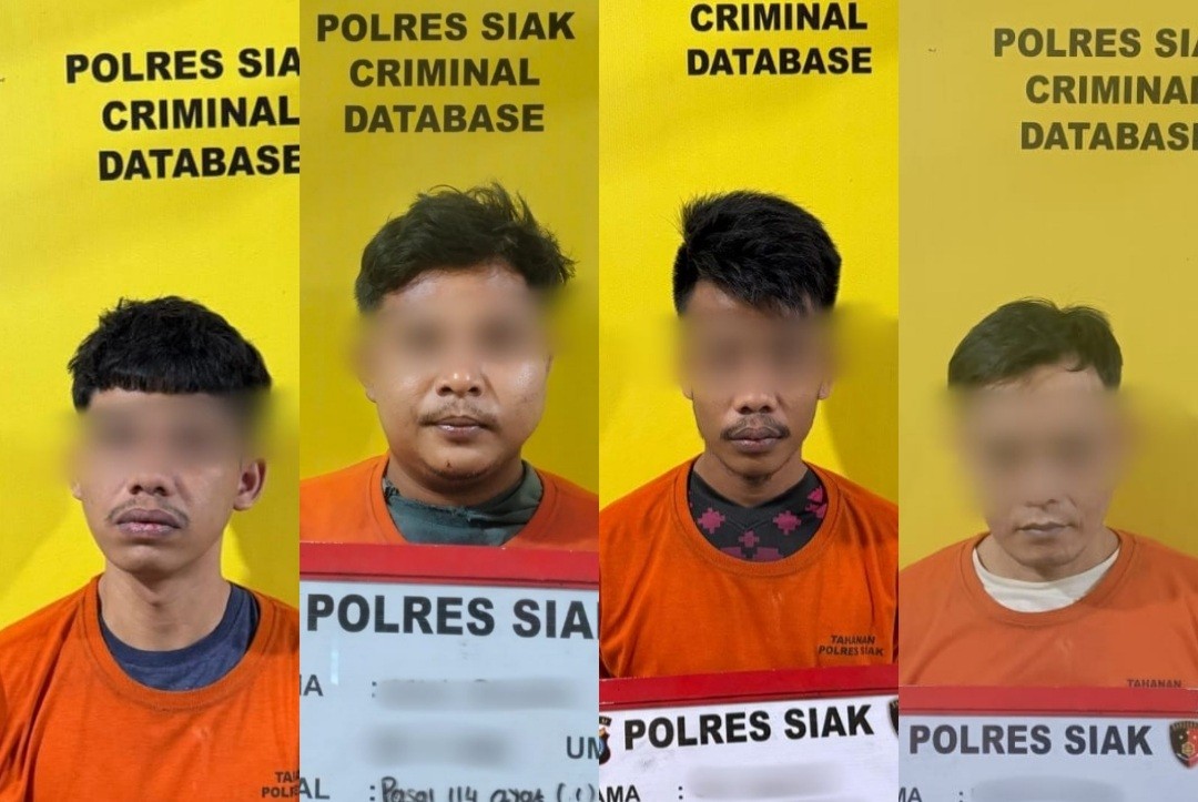 Satresnarkoba Polres Siak Tangkap 4 Tersangka, Amankan 5,76 Gram Sabu