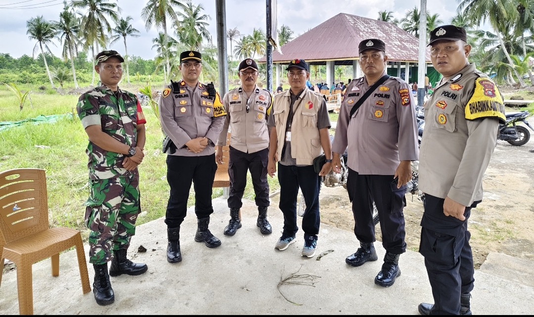 Polsek Pulau Burung Bersama Koramil 11 dan Panwaslu Gelar Pengamanan Kampanye untuk Wujudkan Pilkada Damai 2024