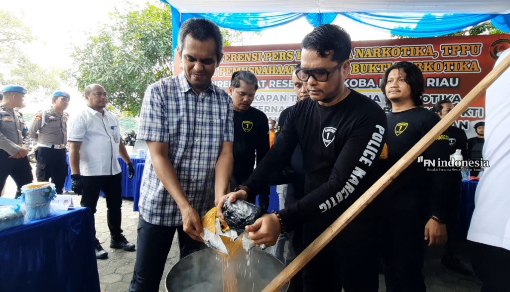 Ditresnarkoba Polda Riau Musnahkan 26,9 Kg Sabu, Aset Bandar Rp3 Miliar ikut Disita