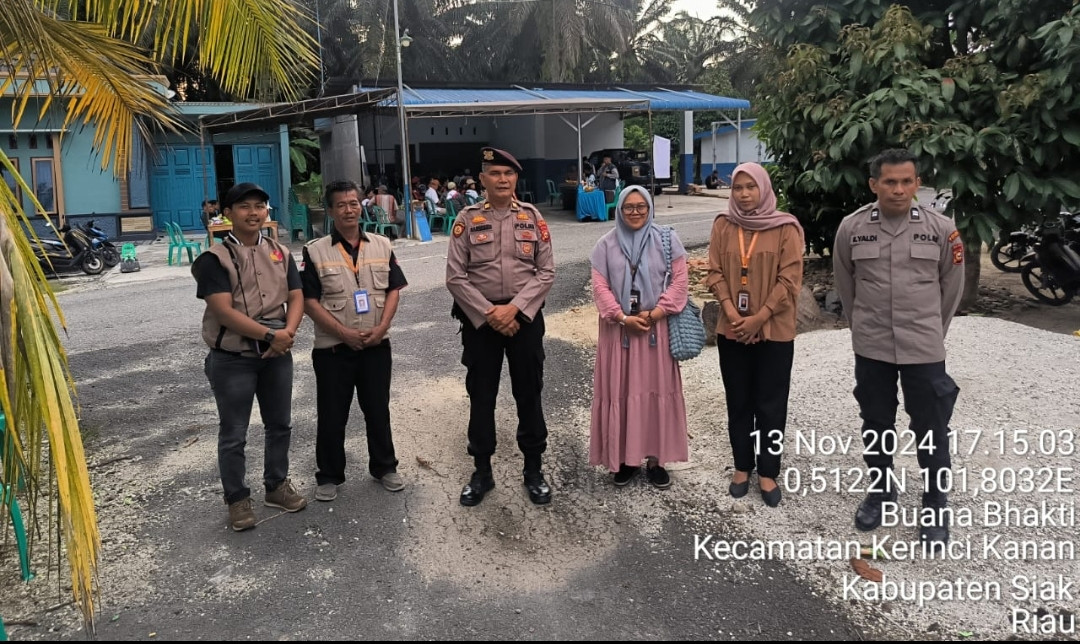 Polsek Kerinci Kanan Optimalisasi Pengamanan Kampanye Pilkada Siak 2024