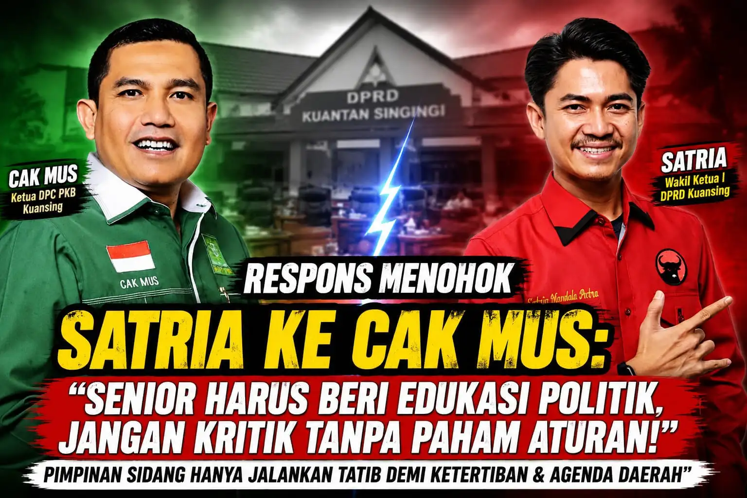 Tanggapi Kritik Cak Mus Pasca-Paripurna, Wakil Ketua DPRD Kuansing Satria Buka Suara