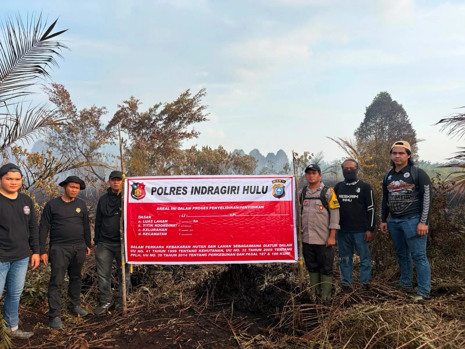 Buang Puntung Rokok Sembarangan, Pria di Inhu Ditangkap Usai Lahan 5 Hektare Terbakar