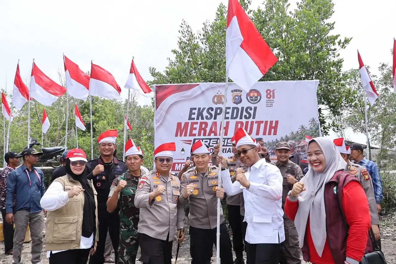 Ekspedisi Merah Putih Presisi Polda Riau Tembus Panipahan, Bawa Bantuan dan Layanan Kesehatan