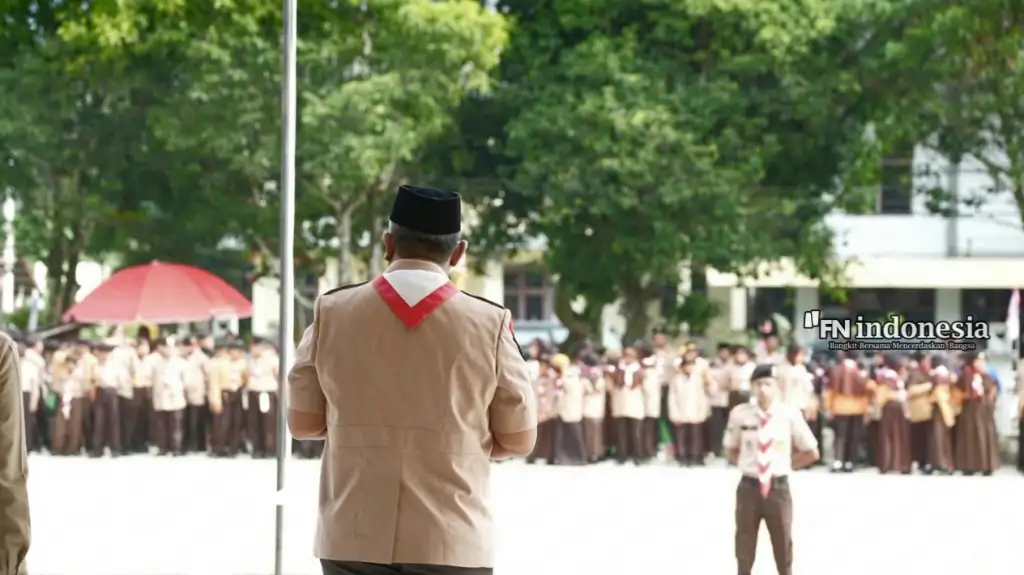 Bupati Anton Buka Bulan Bakti Pramuka 2026, Rohul Lepas 48 Kontingen Jambore Nasional ke Cibubur