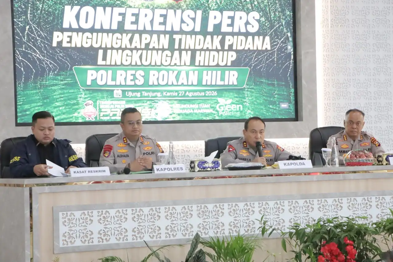 Kapolda Riau Ungkap Perambahan 133 Hektare Hutan Mangrove di Rohil, Kerugian Lingkungan Rp16,83 Miliar