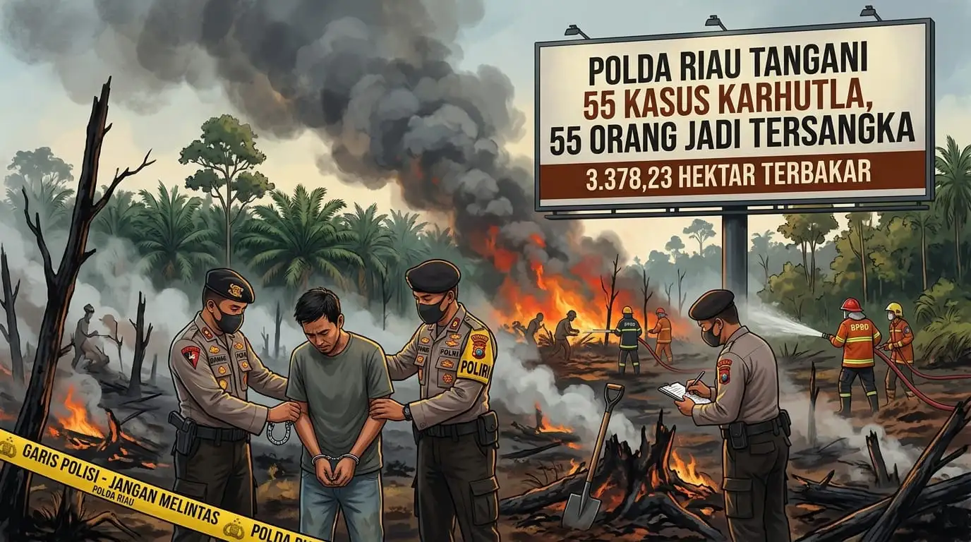 55 Perkara Karhutla di Riau Masuk Penanganan Polda Riau, 55 Orang Jadi Tersangka