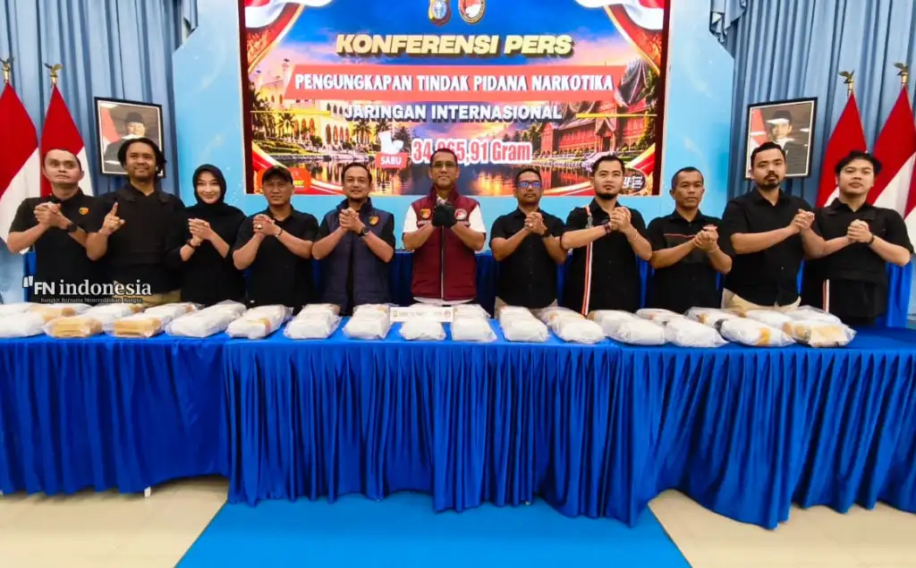 Polda Riau Gagalkan Peredaran 35 Kg Sabu Jaringan Internasional, Lima Tersangka Dibekuk