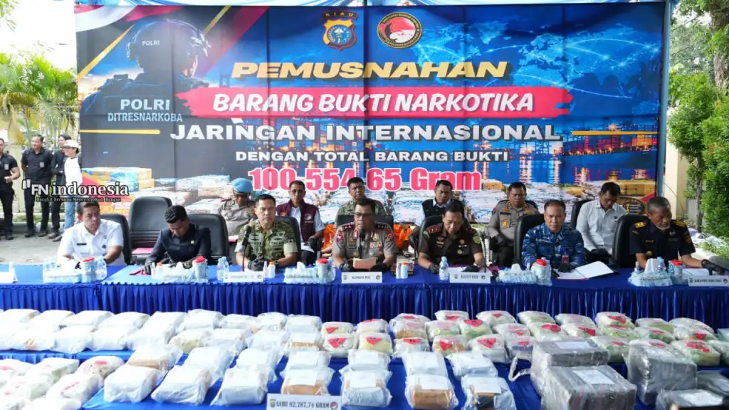 467 Ribu Jiwa Terancam Narkoba Berhasil Diselamatkan, Polda Riau Musnahkan 100,55 Kg Narkotika