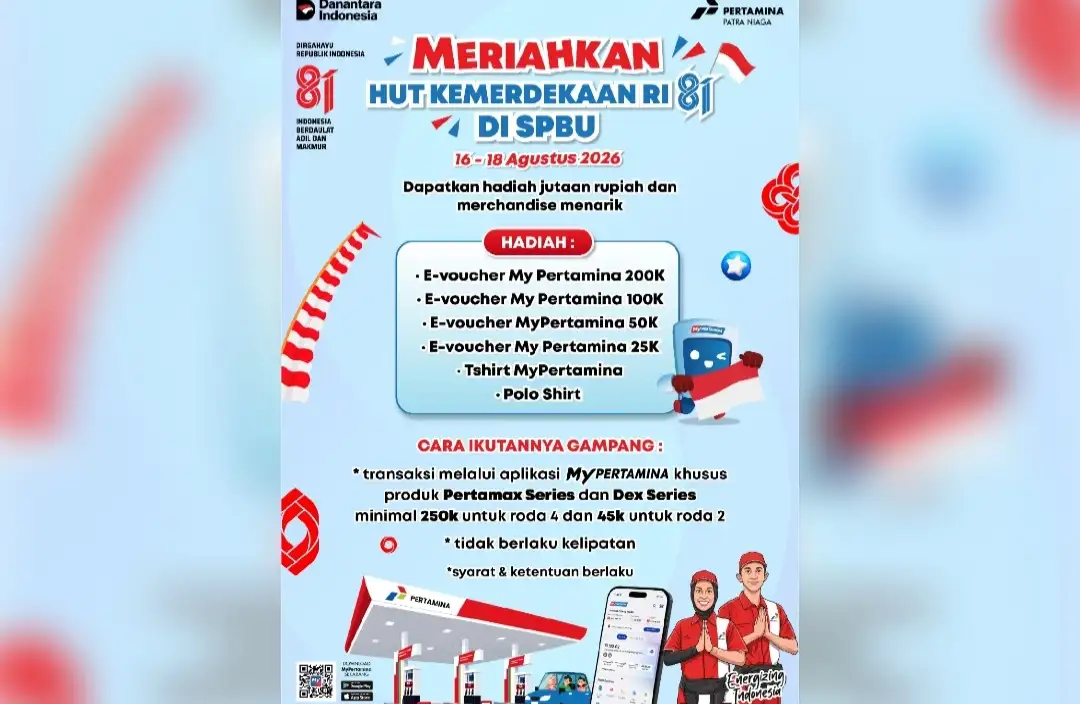 Pertamina Patra Niaga Semarakkan HUT ke-81 RI Melalui MyPertamina Berbagi Hadiah Kemerdekaan di 24 SPBU