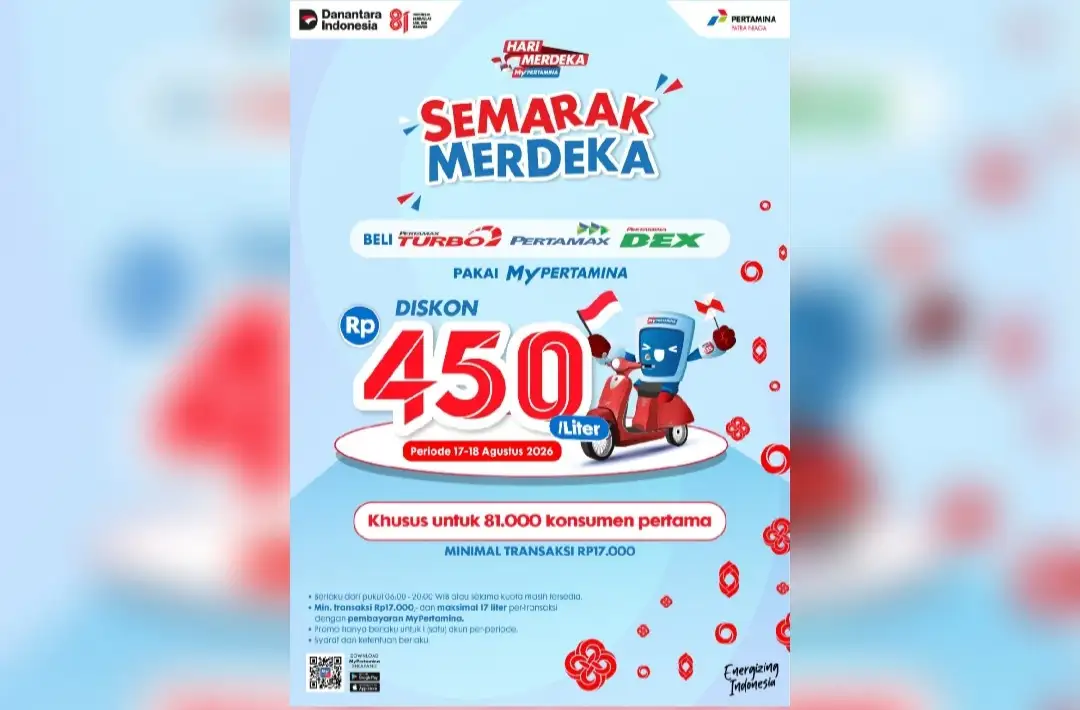 Semarak Merdeka MyPertamina, Pertamina Patra Niaga Regional Sumbagut Hadirkan Diskon Rp450 per Liter